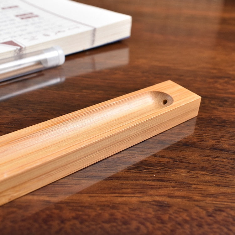 Skanto | Sandeltre Base Tre Røkelse Sticks Holder - 23cm Linje Røkelse Beholder for Hjemmedekor og Aromaterapi