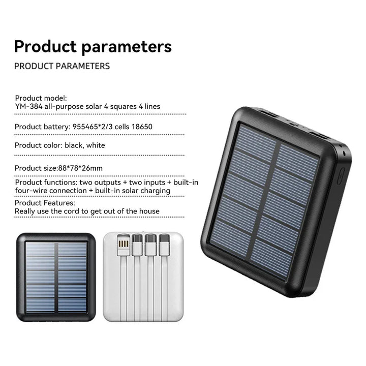 Skanto | 4 i 1 Solenergi-ladende Power Bank