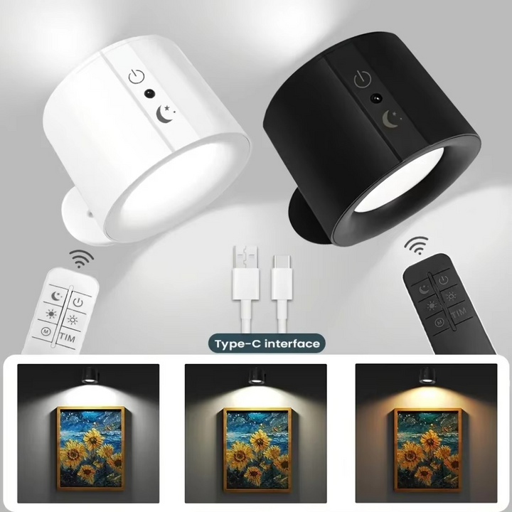 Skanto | LED Vegglampe - Oppladbar, Magnetisk & Dobbelt-Sidig Belysning for Innendørs Bruk