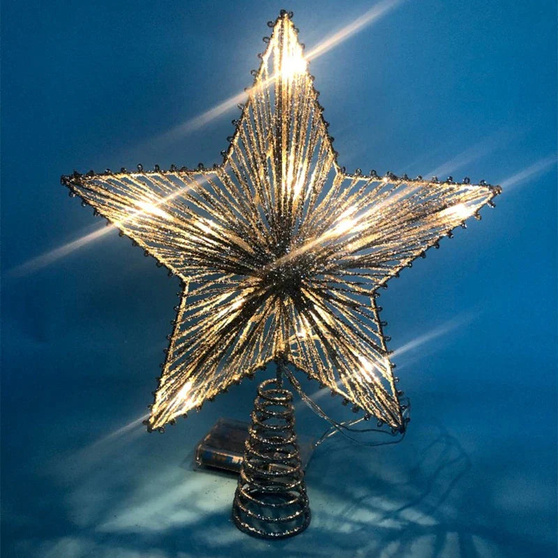 Skanto | TwinkleGlow - LED Stjerne Topp til Tre med Varmt Lys og Enkel Montering