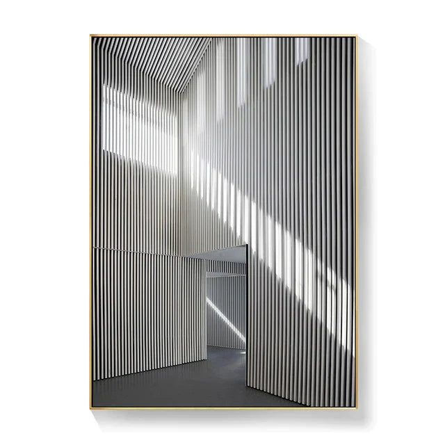 Black White Architectural Interior Wall Art Fine Art Canvas Prints Pictures For Modern Loft Living Room Home Office Decor | Skanto