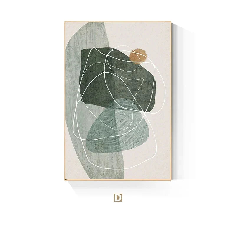 Skandinavisk Abstract Form Line & Shape Wall Art Fine Art Canvas Prints Neutral Color Palette Pictures For Modern Living Room Decor | Skanto