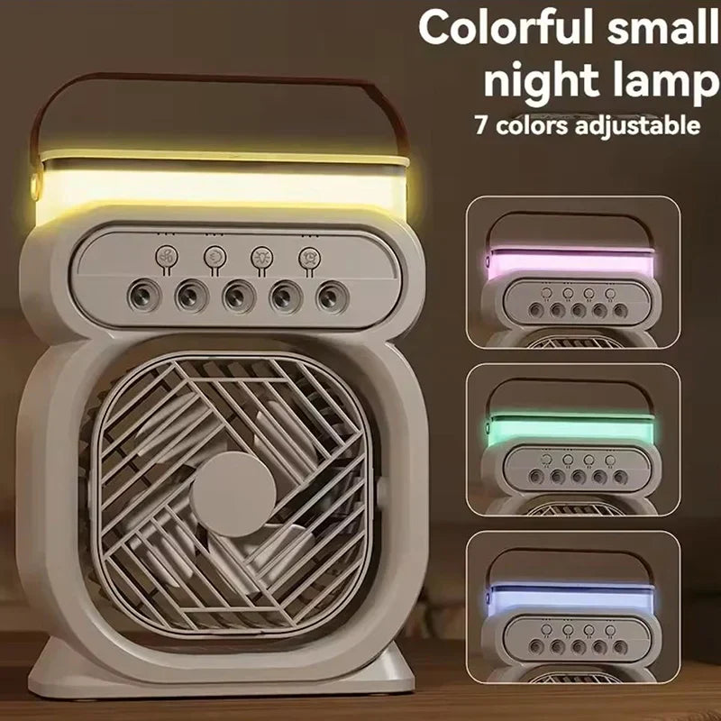 Skanto | 3i1 Luftkjøler LED Nattlampe Fuktiger Vifte