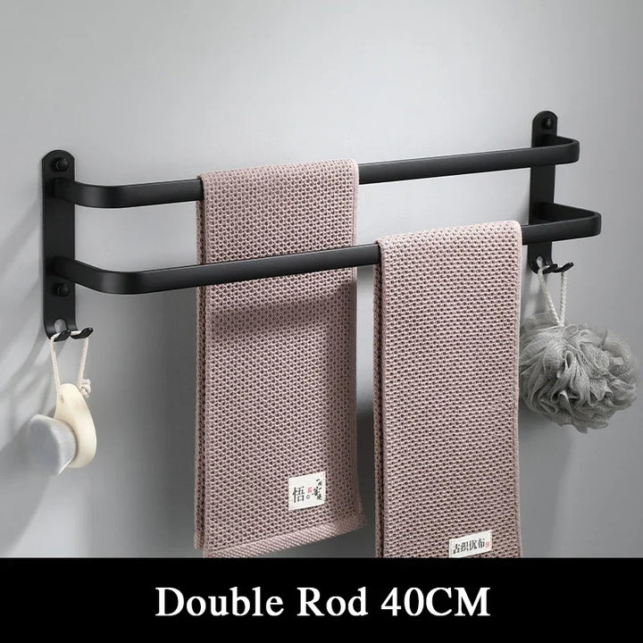 Fester Håndkleholder - Svart Aluminium | Skruefeste Skanto