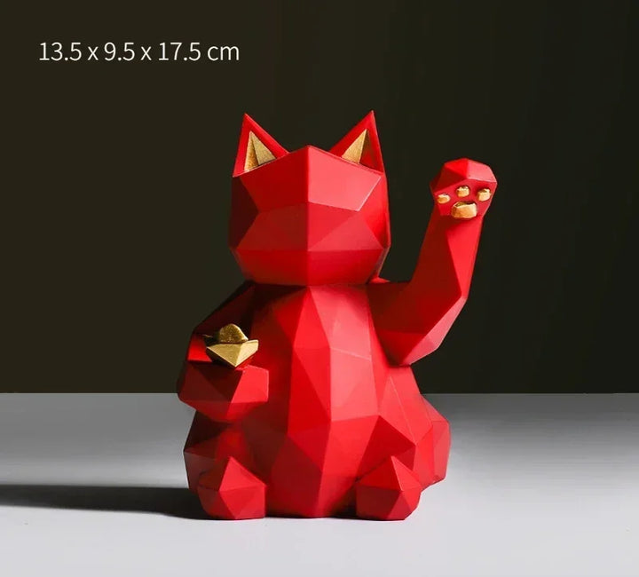 Nordic Minimalisme Geometri Lykke Katt Statuer | Skanto