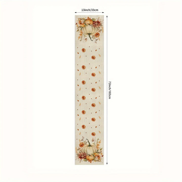 Skanto | Autumna Høstduker | Gresskar & Blomstmønster | Vaskbar & Holdbar | Linlook | 150–275 × 33 cm