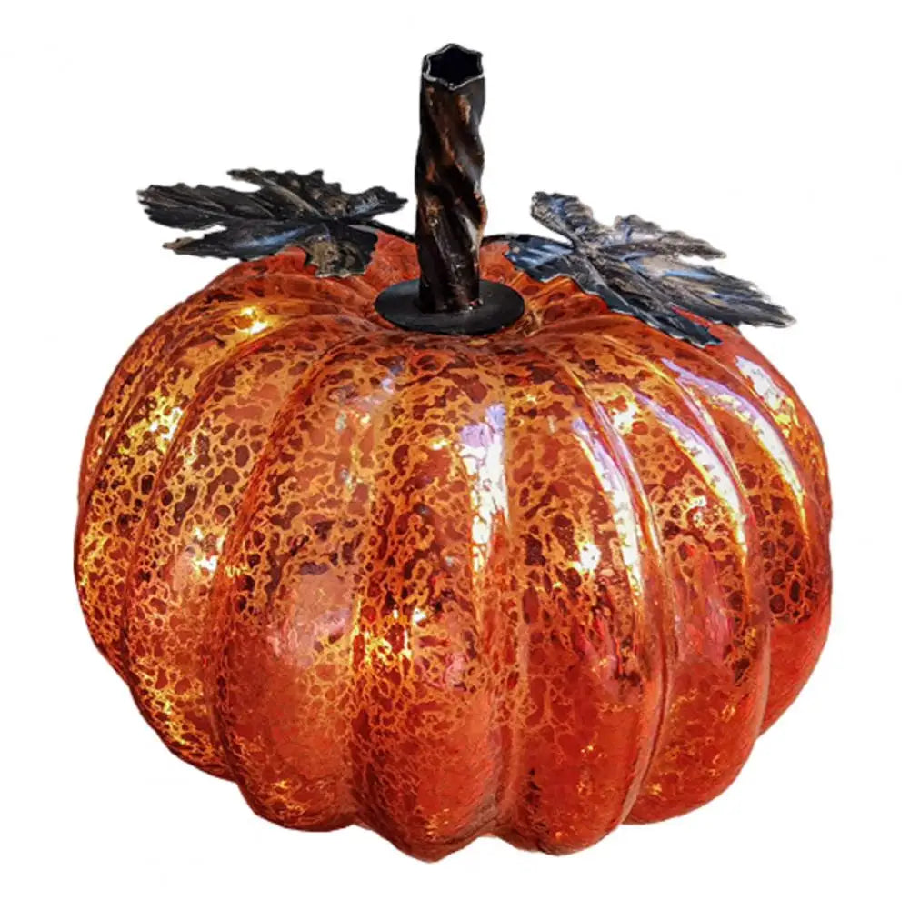 Skanto | Aurelia Glow Glass Pumpkin Decoration | Starry Sky Design | LED- og timerfunksjon | Høst & Halloween