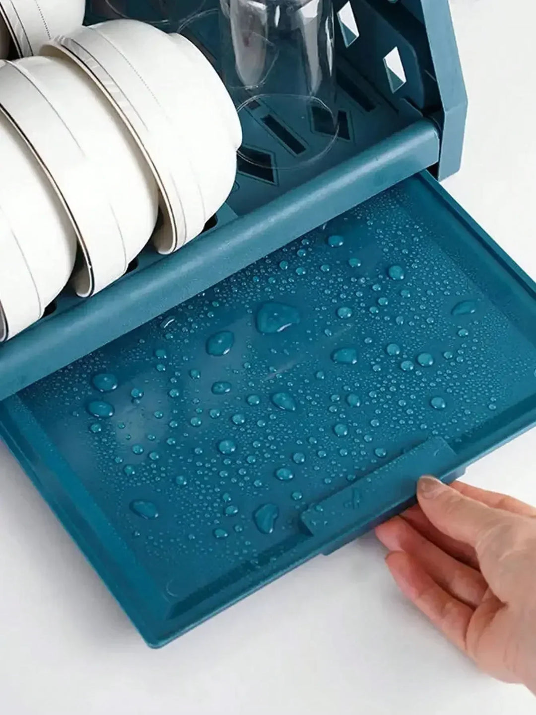 Foldbar tallerkenorganisator – Praktisk dreneringsstativ for tallerkener, plasseffektiv og enkel å rengjøre, perfekt for moderne kjøkken og små rom | Skanto