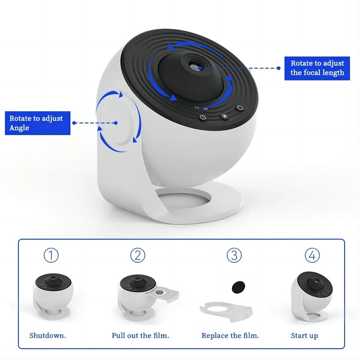 Skanto | 360° Rotere Planetarium Prosjektor Nattlampe