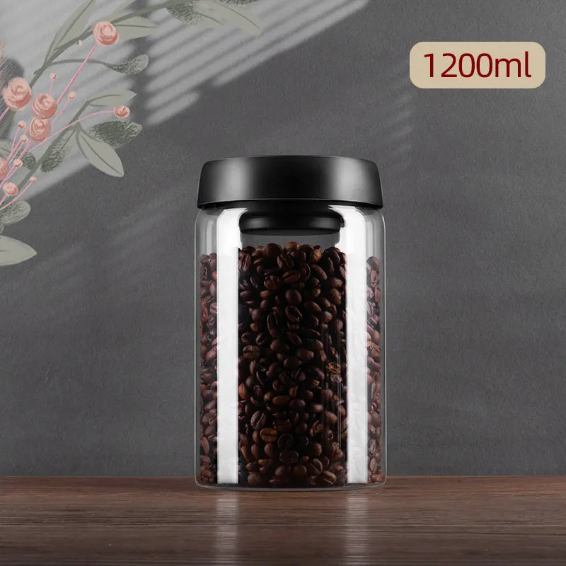 Skanto | GIANXI Vakuumforseglet Kanne, Kaffe Bønner, Glass, Lukket Beholder, Mat, Korn, Søtsaker, Ferskbevaringsbeholder, Kjøkkenutstyr