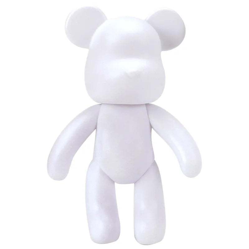 Norvo | Graffiti Malt Fluide Voldsom Bamse Hvit Kropp Ornamenter DIY Håndlaget Personlig Modell Hjemme Skrivebordsdekorasjon Tilbehør Ny