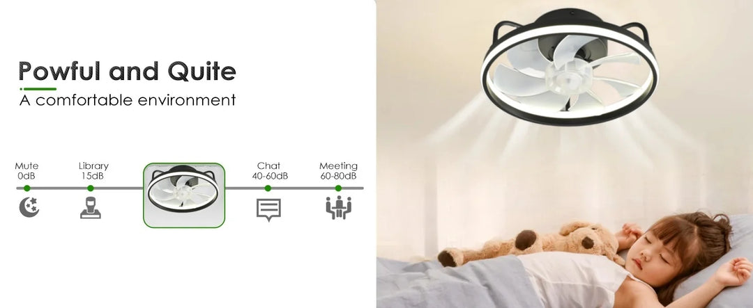 Moderne LED Taklampe Vifte med DC-motor - 6 Hastigheter, Timer, Lav Etasje Loftsvifte, Fjernkontroll Dekorativ Lys | Skanto