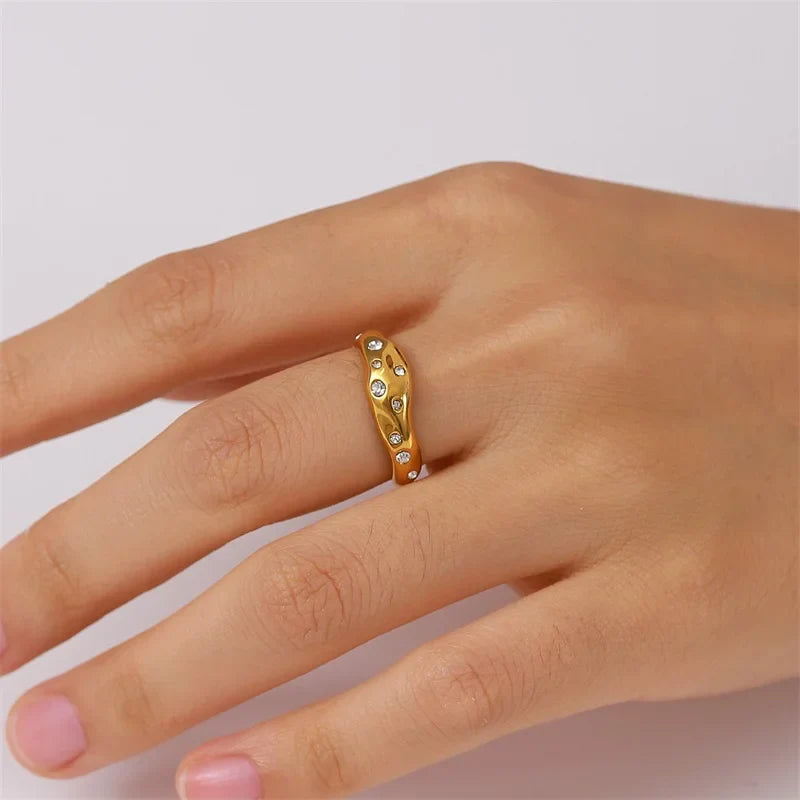 Skanto | Gull Diamant Innebygd Ring