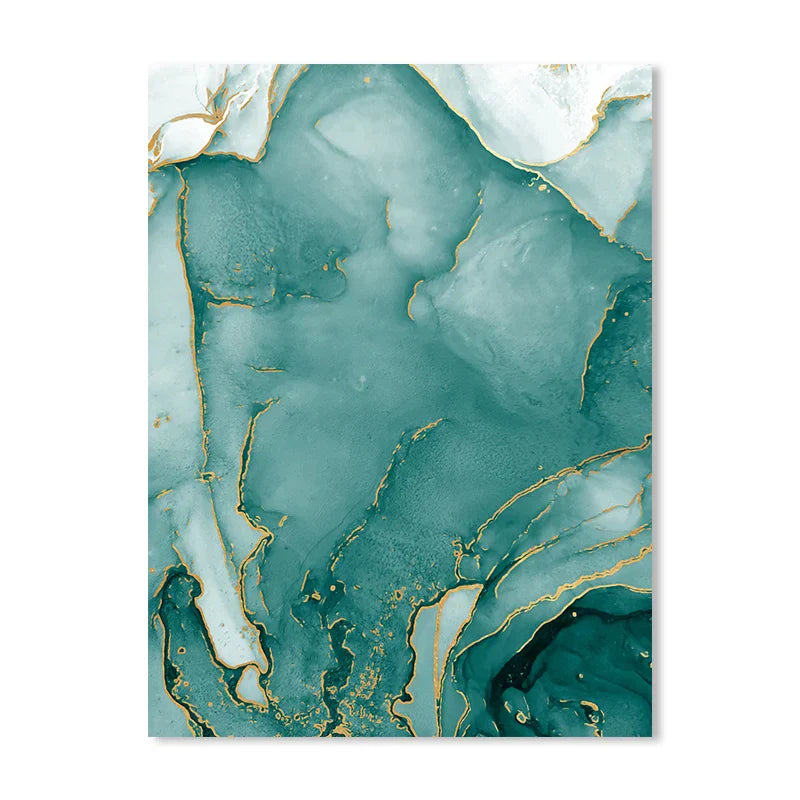 Modern Abstract Aquatic Floating Marble Print Wall Art Fine Art Canvas Prints Pictures for Living Room Dining Room Home Office Decor | Skanto