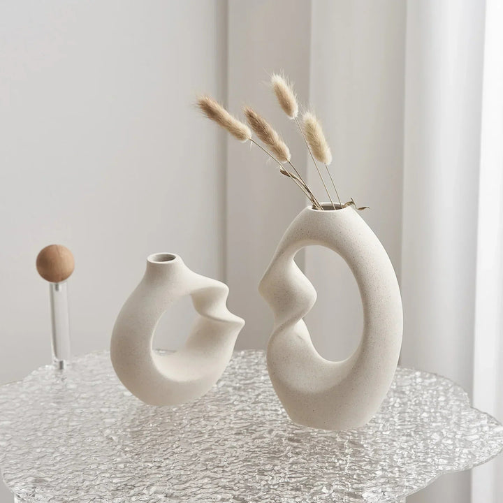 Moderne Asymmetrisk Skulptural Vase Sett Skanto