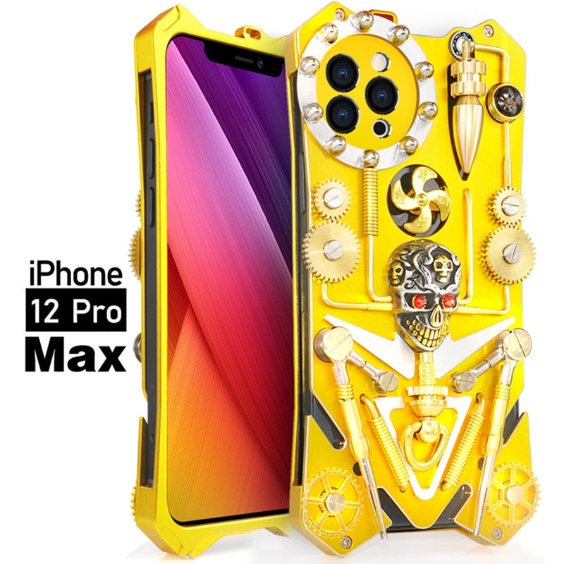 Skanto | Mekanisk Hodeskalle Cyberpunk Stil iPhone Deksel