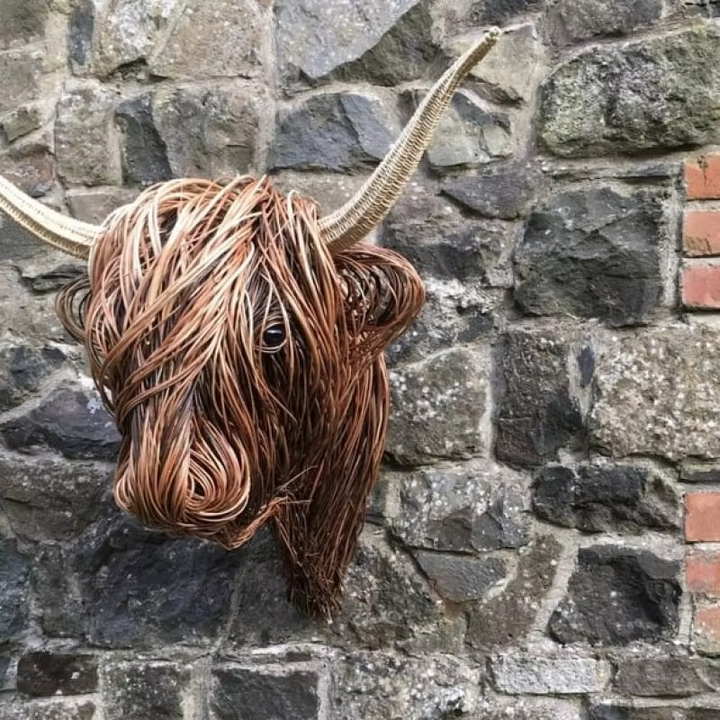 Skanto | Vevd Pilflette Høylandsk Storfe Harpikshjemmet Dekor Figurine