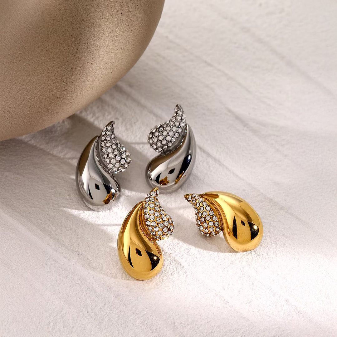 Skanto | 18k diamantbelagte doble dråpeøredobber