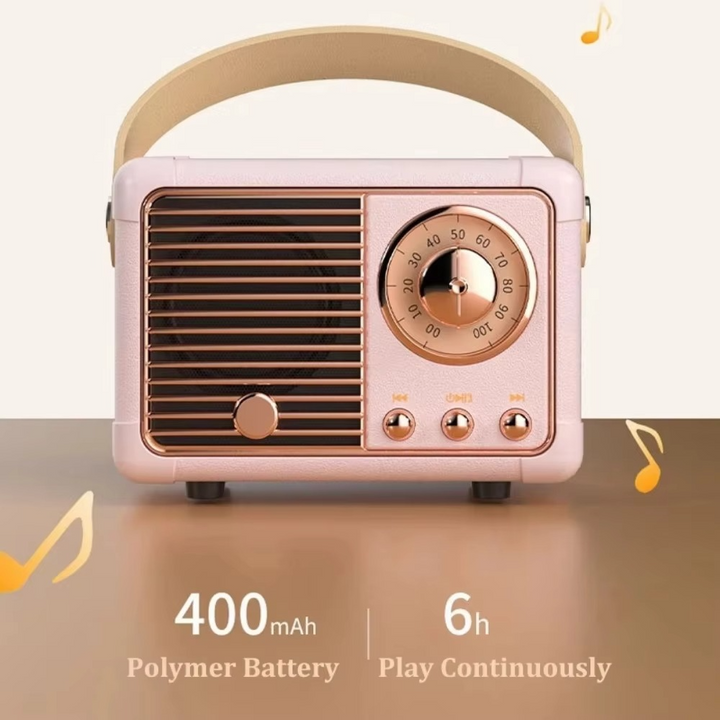 Skanto | Vintage-style trådløs Bluetooth-høyttaler med subwoofer