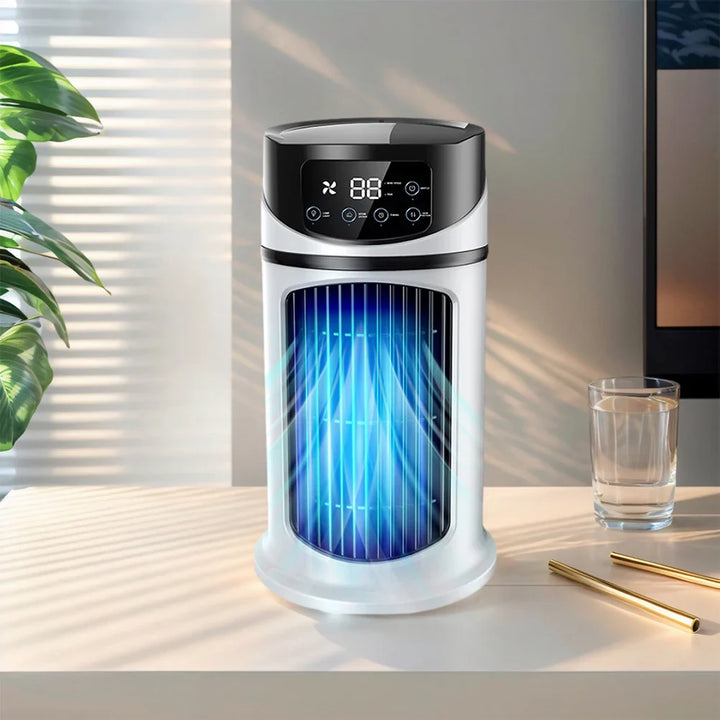 Bærbar luftkjøler vifte med luftfukter og støvfilter – USB-drevet mini AC for hjem og kontor | Skanto