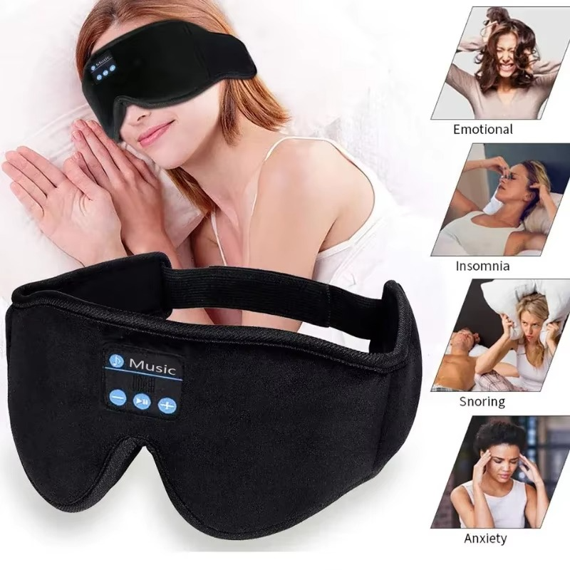 Skanto | Bluetooth sovingenhörlurar med 3D ögonmask och inbyggda HD-högtalare