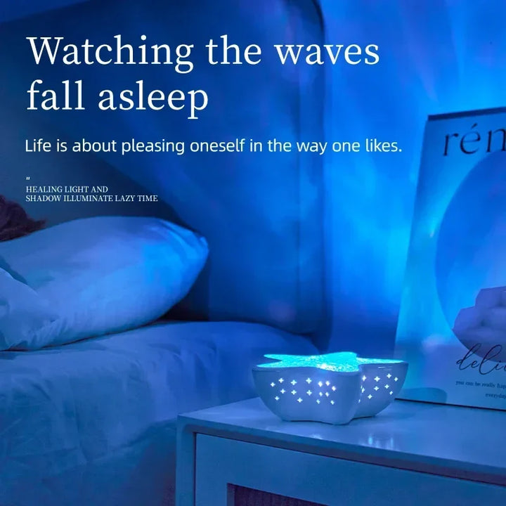 Skanto | MARILUX Star Sea Prosjektor Lampe | 7 Farger | Havbølger & Aurora Effekt | Sjøstjernedesign