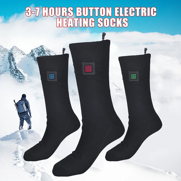 Skanto | Elektrisk oppvarmede sokker | USB oppvarmede sokker for kvinner og menn | 3 varmeinnstillinger | Ideell for ski, sykling og utendørs | ThermaStep