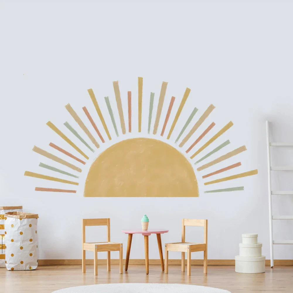 Stor solveggklistremerke for barnerom Avtakbar vinylveggklistremerke for barnas lekerom Kreativ fargerik nordisk barnerom DIY hjemmedekorasjon | Skanto