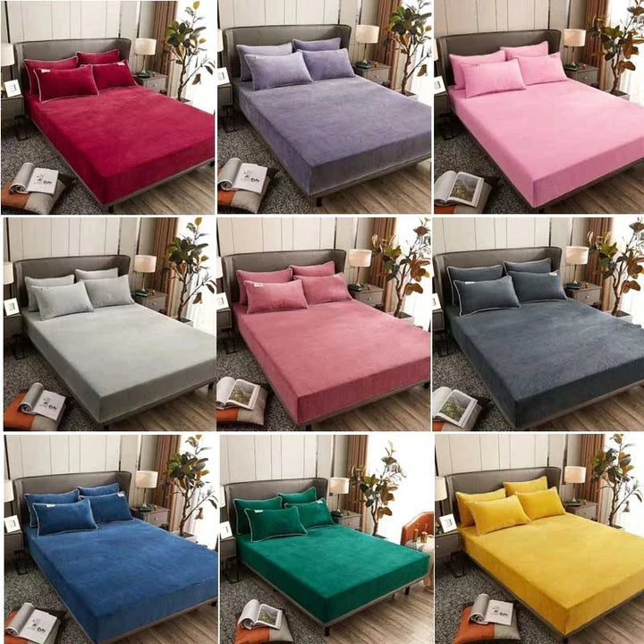 Skanto | Fitted Sheet Velura | Stretch Velvet | Myk & Varm | Madrassbeskytter for Vinter