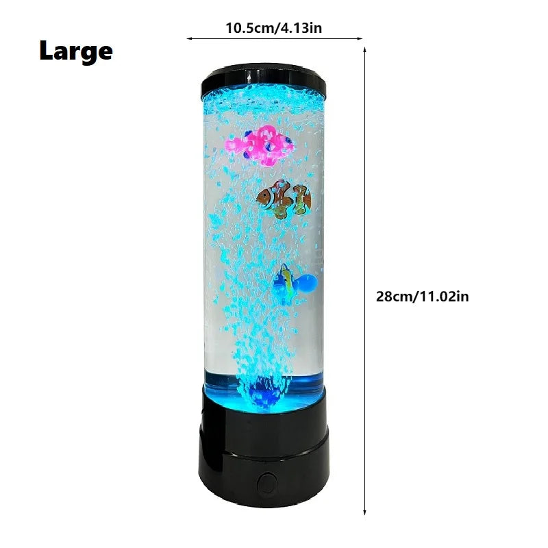 Skanto | Simulert LED Fargerik Stor Boble Fisk Lys Akvarium Tank Usb Natt Lys for Hjem Kontor Soverom Stue
