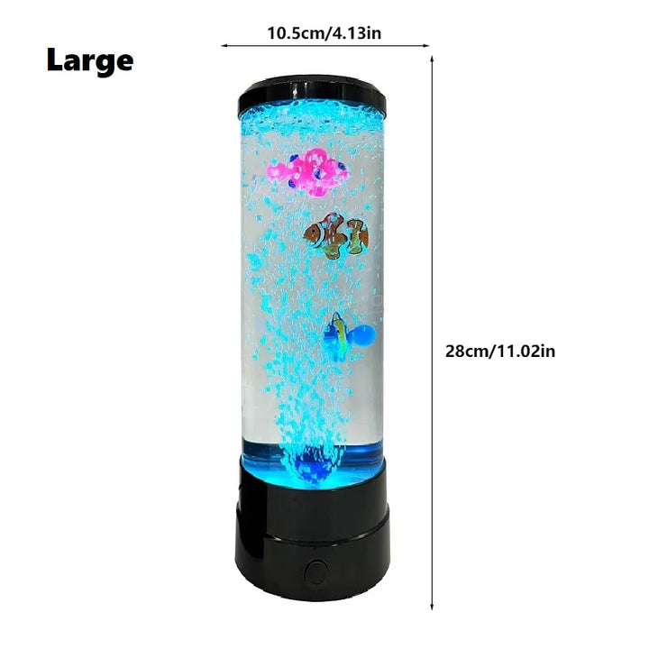 Skanto | Simulert LED Fargerik Stor Boble Fisk Lys Akvarium Tank Usb Natt Lys for Hjem Kontor Soverom Stue