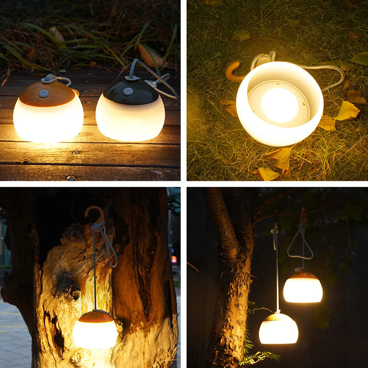 Retro oppladbar campinglampe med USB Skanto