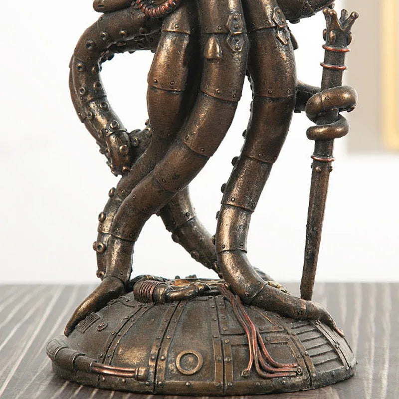 Skanto | Steampunk Blekkulf Mekanisk Reisende Figurer Hjemmedekorasjoner