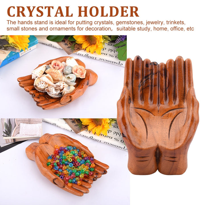 Skanto | Giving Praying Wooden Carved Hands Candy Holder Home Decor