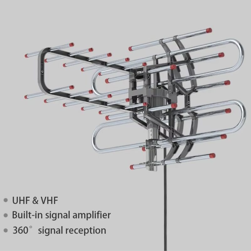 Skanto | 360° Roterende Dual Frekvens Utendørs TV Antenne med Dual Utganger