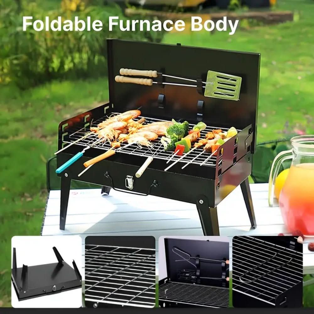 Skanto | Foldbar Stålgrill for Mobil BBQ & Spontan Grillmoro