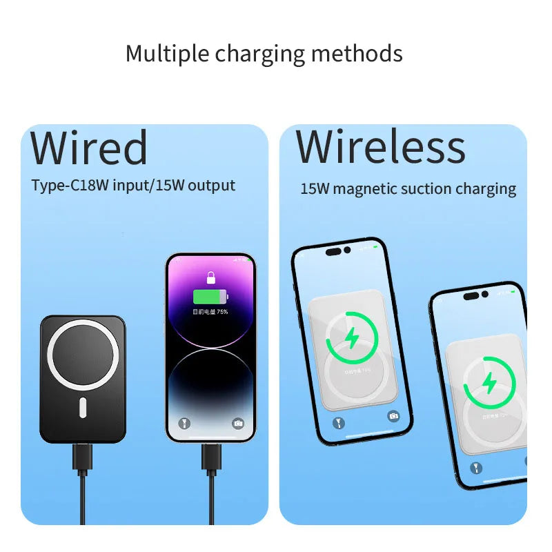 Skanto | Magnetisk Trådløs Power Bank med Stativ