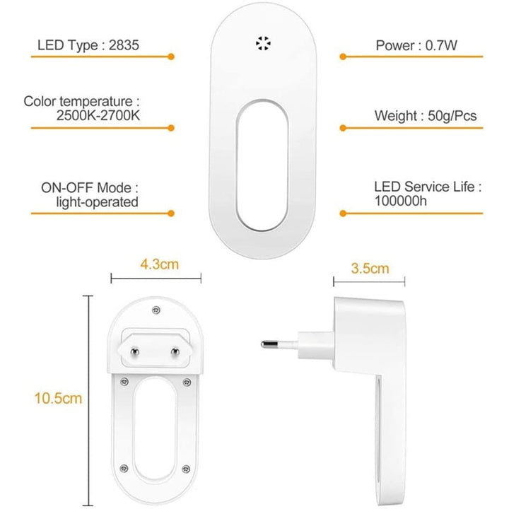 Skanto | Twilight Sensor Energisparende Stikkontakt Vegglampe