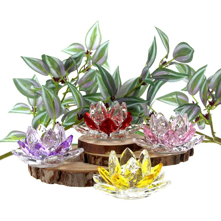 Skanto | Crystal Lotus Flower Craft Glass Paperweight Home Decoration Ornaments Figures Home Wedding Party Decor Gifts Souvenir
