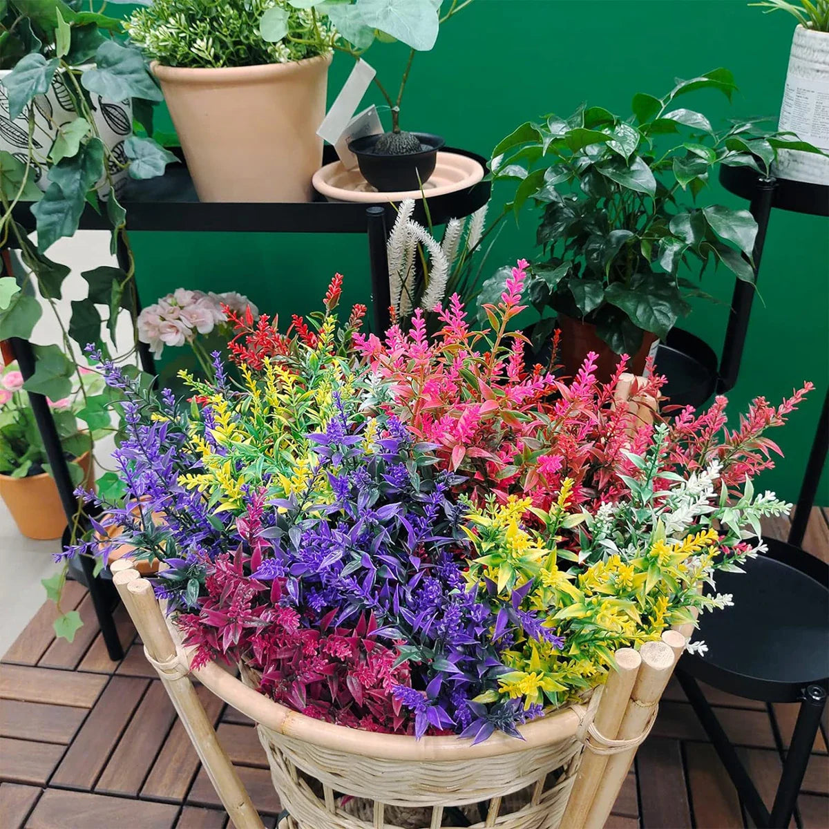 Norvo | Florabell 12 Delt Sett Kunstig Lavendel | Kunstige Planter for Bryllup, Vaser, Garlands & Dekorasjon | For Innendørs & Utendørs