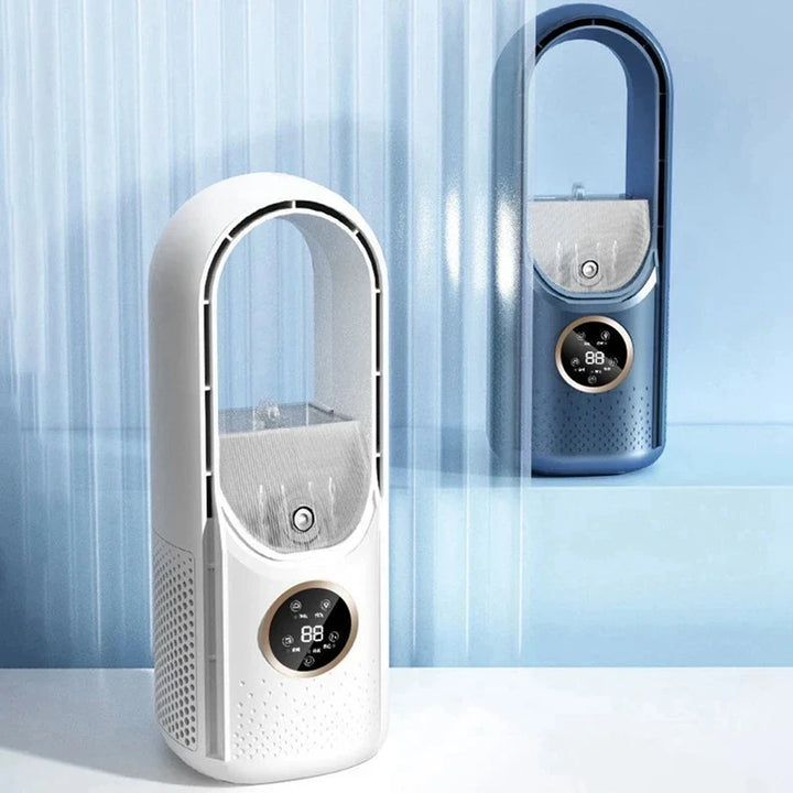 Bærbar USB bladløs luftkjøler – Stille 6-hastighets elektrisk vifte med timer og luftfukter | Skanto