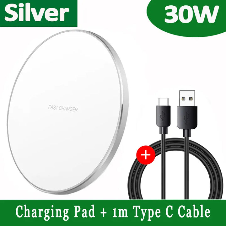 Skanto | 30W Rask Trådløs Ladestasjon | Premium USB-C MagSafe Lader for Apple iPhone, Samsung & Android