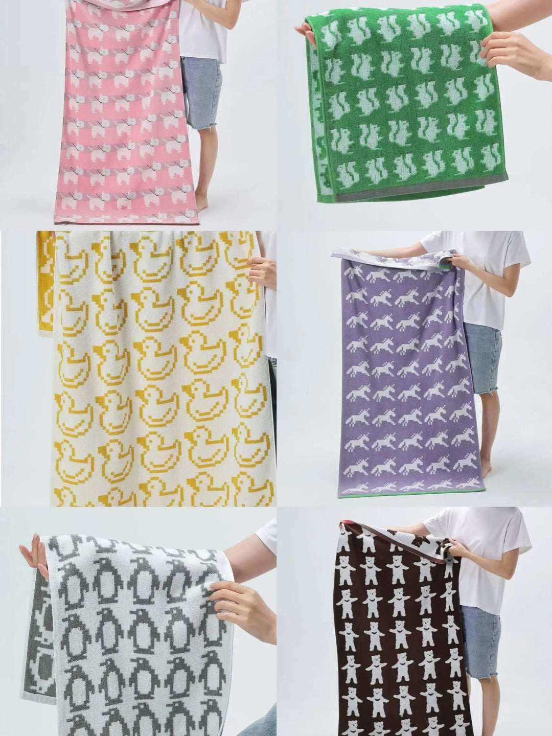Reversible Dyreprint Bomull Håndkle | Skanto