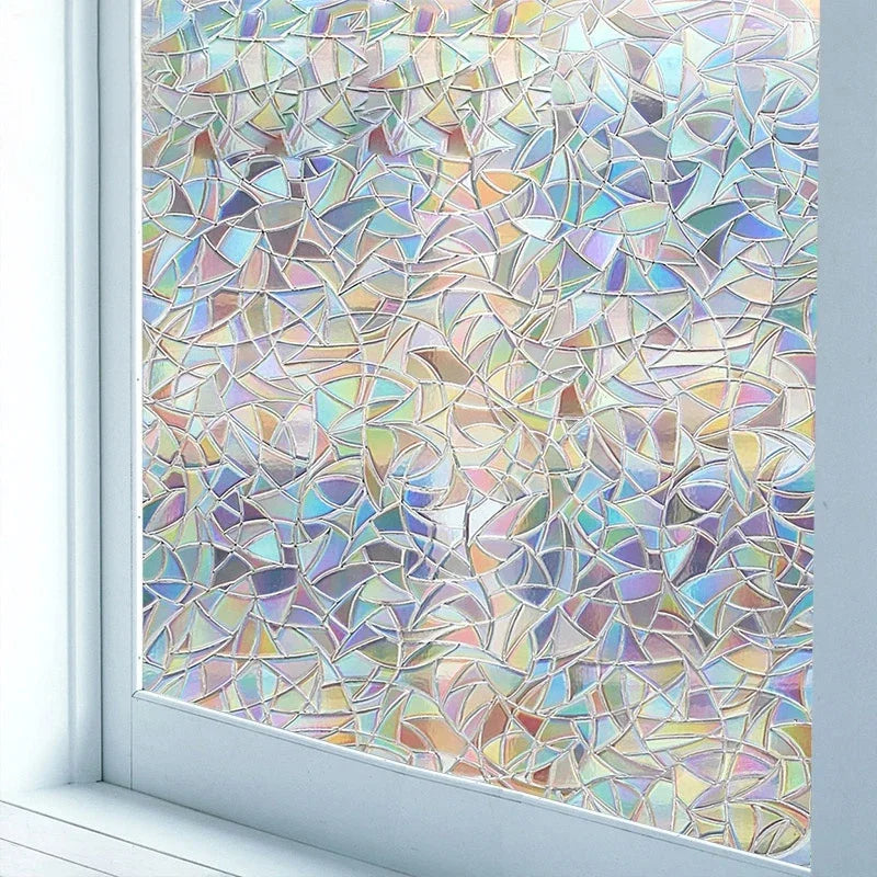 Skanto | 3D Buntglasvindu folie - Dekorativ vinylklistremerke for glassvinduer med statisk feste - Fenetre Buntglasvindu dekor