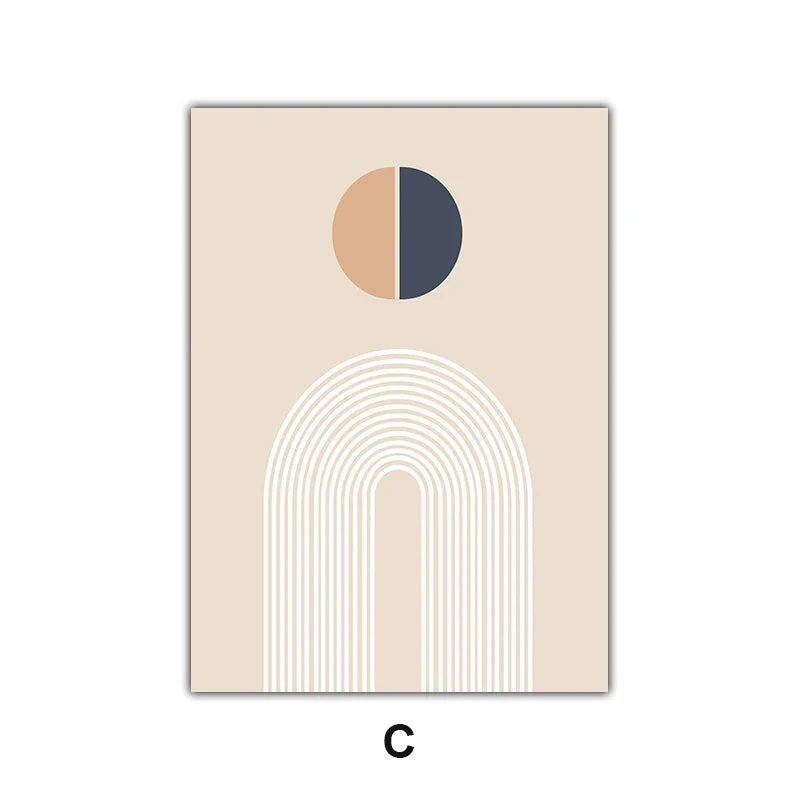 Minimalist Abstract Sun Geometry Wall Art Fine Art Canvas Prints Pictures For Living Room Bedroom, Home Office Art Decor | Skanto