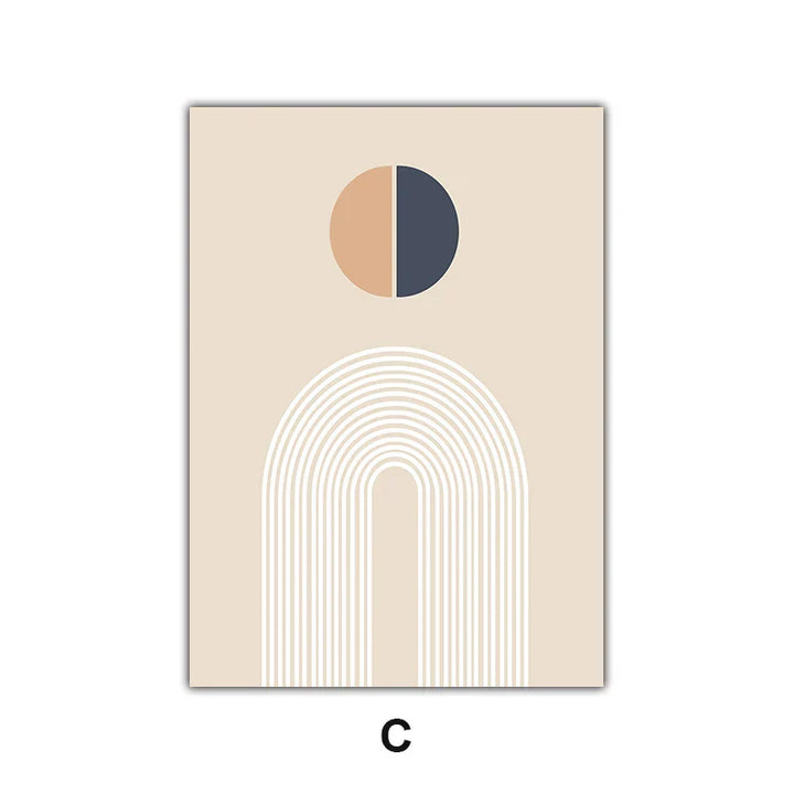 Minimalist Abstract Sun Geometry Wall Art Fine Art Canvas Prints Pictures For Living Room Bedroom, Home Office Art Decor | Skanto