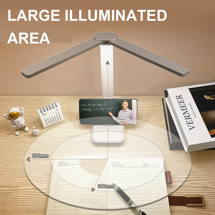 Skanto | LumiFold | LED Skrivebordslampe | 3 Lysstyrkenivåer & Berøringskontroll | USB oppladbar & sammenleggbar