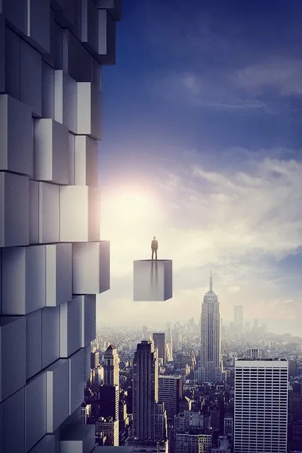Modern Geometric Architectural Landscape Wall Art Fine Art Canvas Prints Pictures for Studio Home Office Entryway Inspiring Art Decor | Skanto