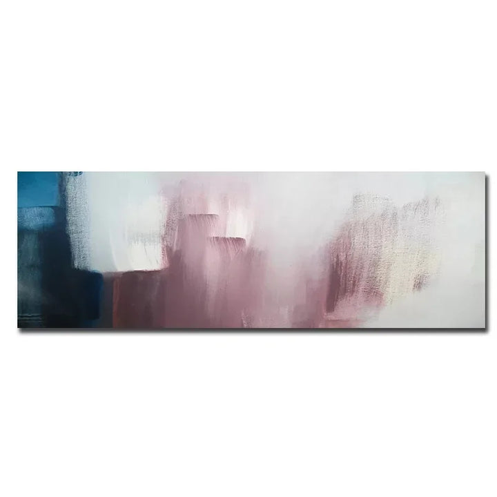 Wide Format Abstract Shades of Blue Mauve Purple Wall Art Fine Art Canvas Print Modern Picture for Above Sofa Large Picture for Above Bed | Skanto