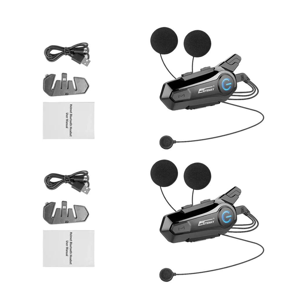 Skanto | Bluetooth Motorsykkel Hjelm Intercom Headset med 1000m Rekkevidde & IPX6 Vanntett – RoadComm